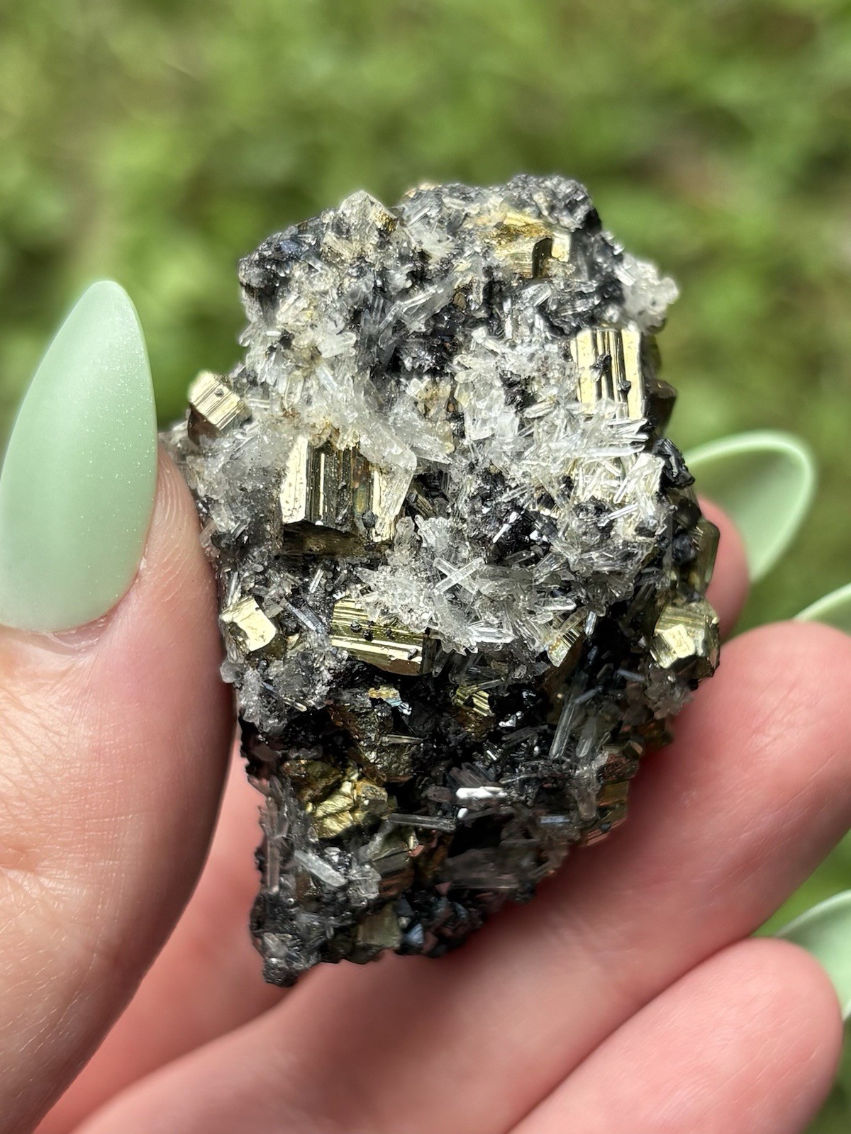 Natural Pyrite Cubes With Clear Quartz- Sparkly 1.8” Pyrite Sphalerite & Quartz