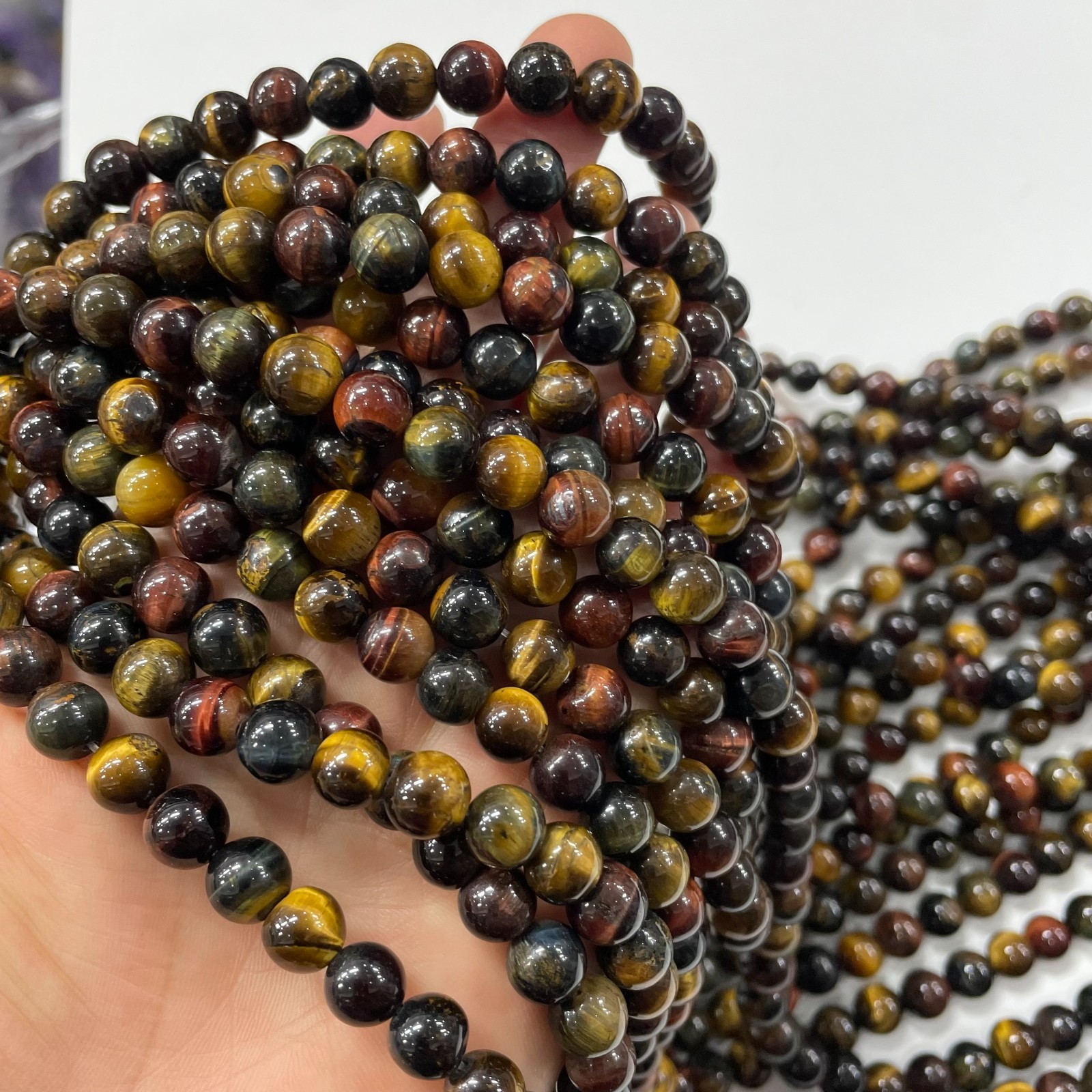 8mm agate round bead crystal string, 1 strand b16