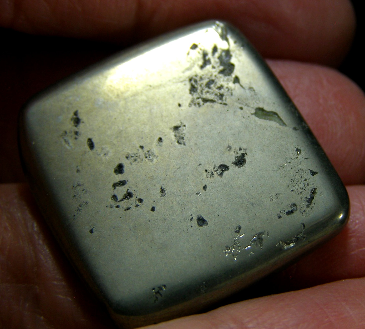 LOVELY POLISHED PYRITES SLICE – 2.5 x 2.5 cms 13.94 gms #1