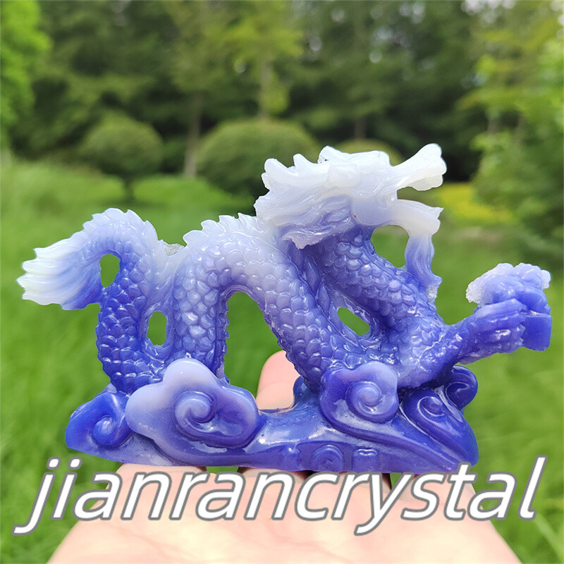 4″ Luminous Stone Dragon Skull Resin Decor Skull Reiki Chinese Dragon 1pc