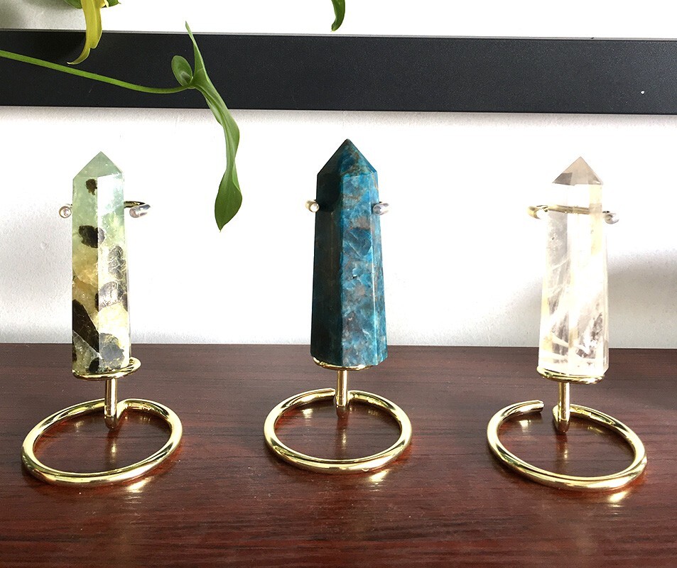 1pcs Golden Crystal ball and crystal pillar alloy bracket