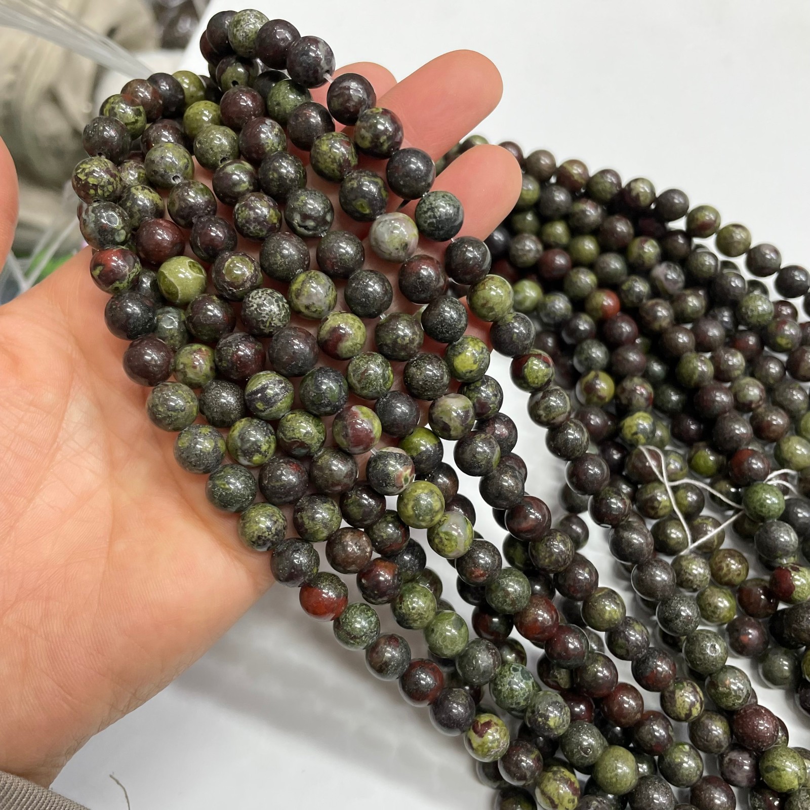 8mm Dragon Blood Stone round bead crystal string, 1 strand #8