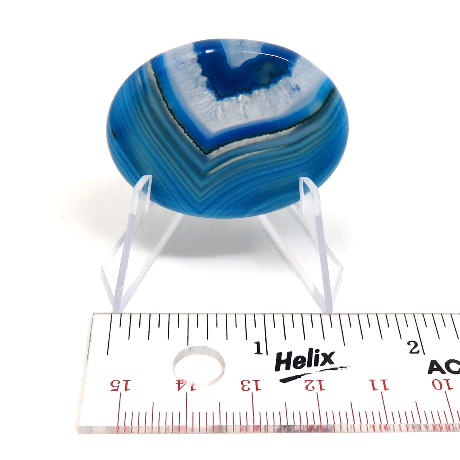 Blue Agate Worry Stone #1411 – 40mmX30mm or 1.5″x 1″ – 6mm Thick – Pocket Stone