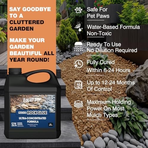 68 OZ Mulch Glue for Landscaping, Rock Glue for Landscaping and Stabilizing Mulc