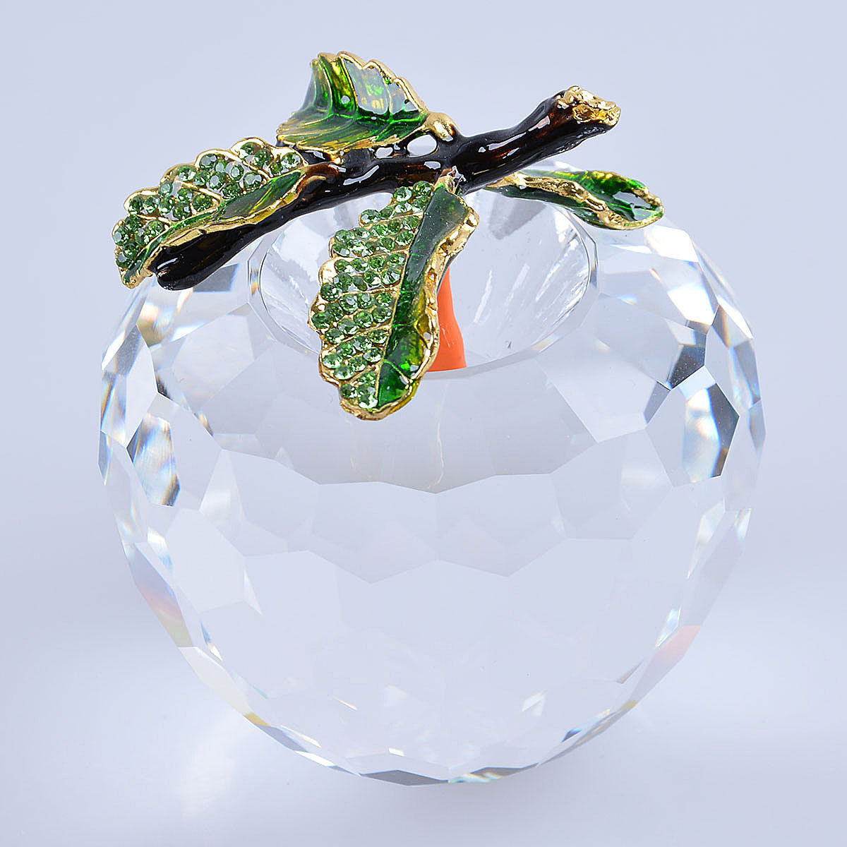 LONGWIN 80mm 3.15″ W Clear Cut Crystal Apple Paperweight Wedding Christmas Gift