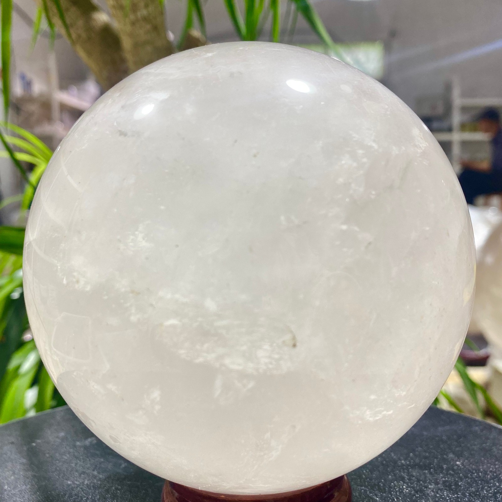 4.62LB white crystal transparent quartz crystal ball Reiki repair