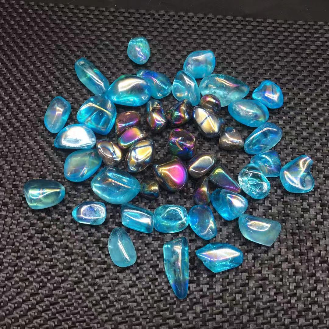 100g A Lot Titanium Rainbow Aura Lemurian Stone Quartz Crystal Healing 20-50Pcs