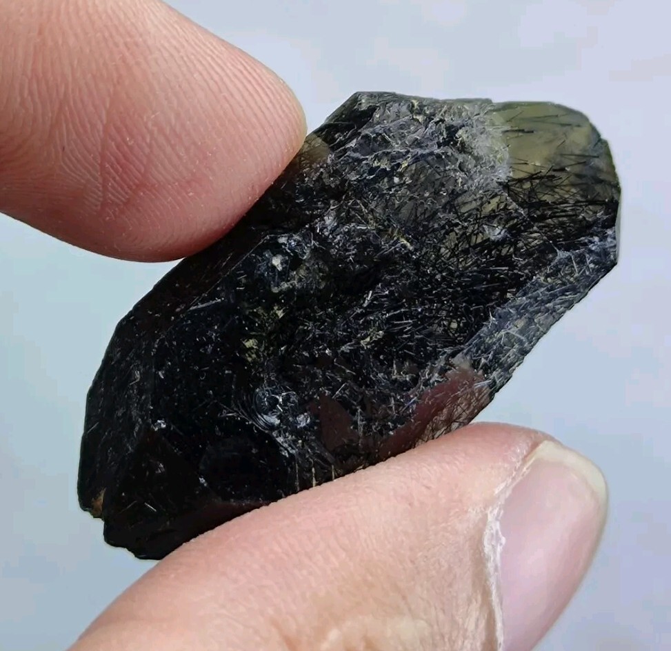 Rebeikite Included Quartz Crystal, Dark Blue Color From KP Pakistan, 11 Grams
