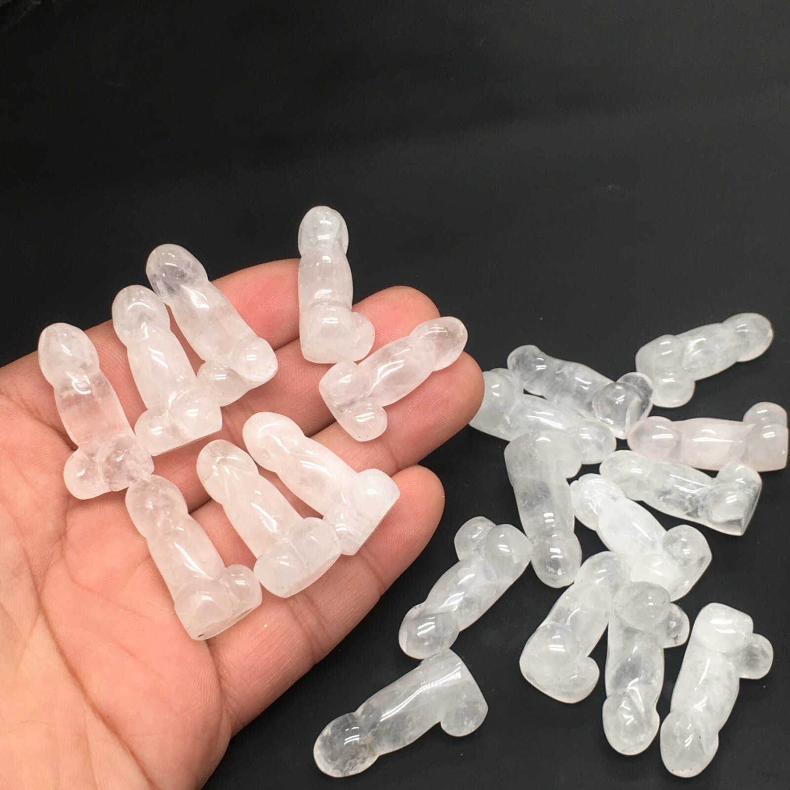 5pcs Natural white Male penis Quartz crystal Figurines Gem reiki healing random