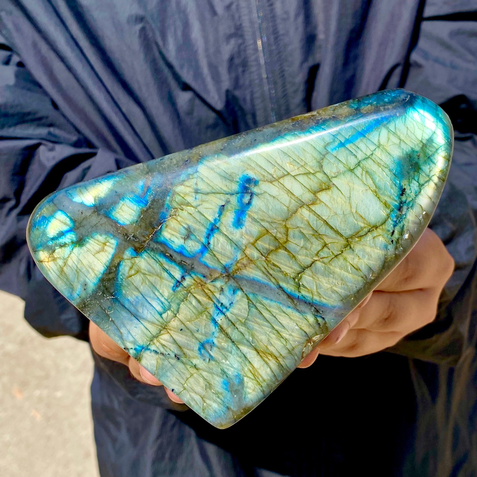 1.73LB Natural elongated stone Madagascar polished crystal healing stone