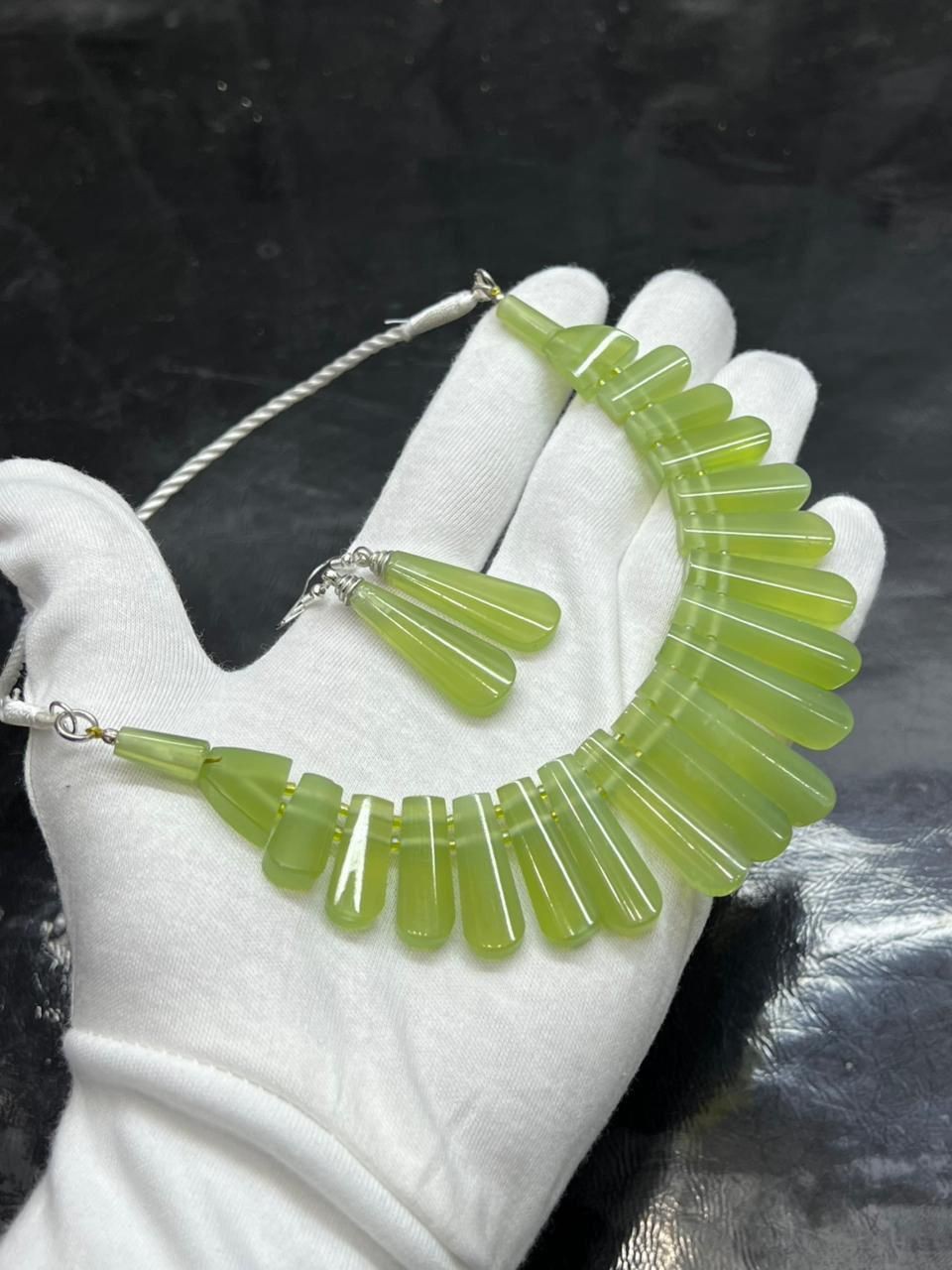 Natural Serpentine Top quality from Afghanistan necklace earrings and bracelet