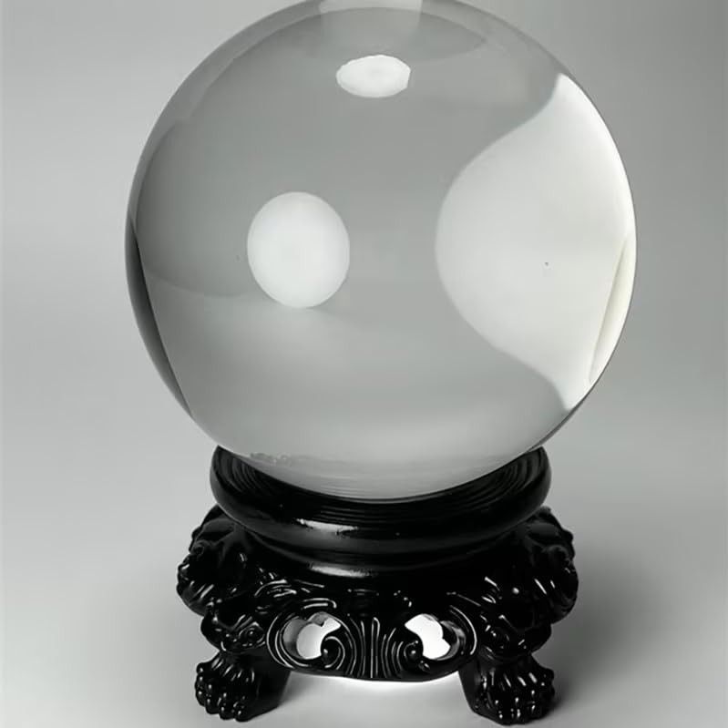 Black Wooden Display Stand for Crystal Sphere Quartz Ball Holder Hollow