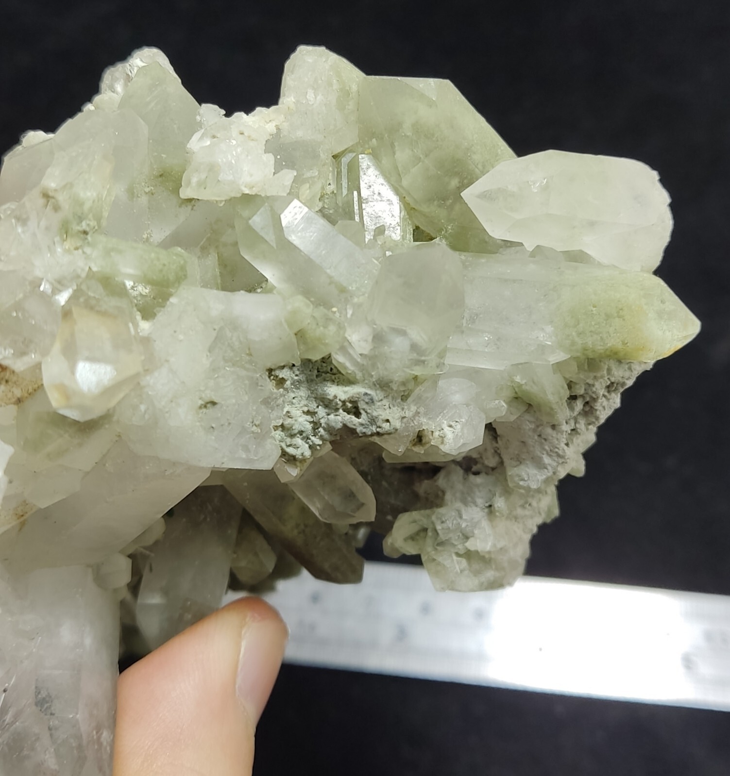 Natural terminated chlorite Quartz cluster 504 grams