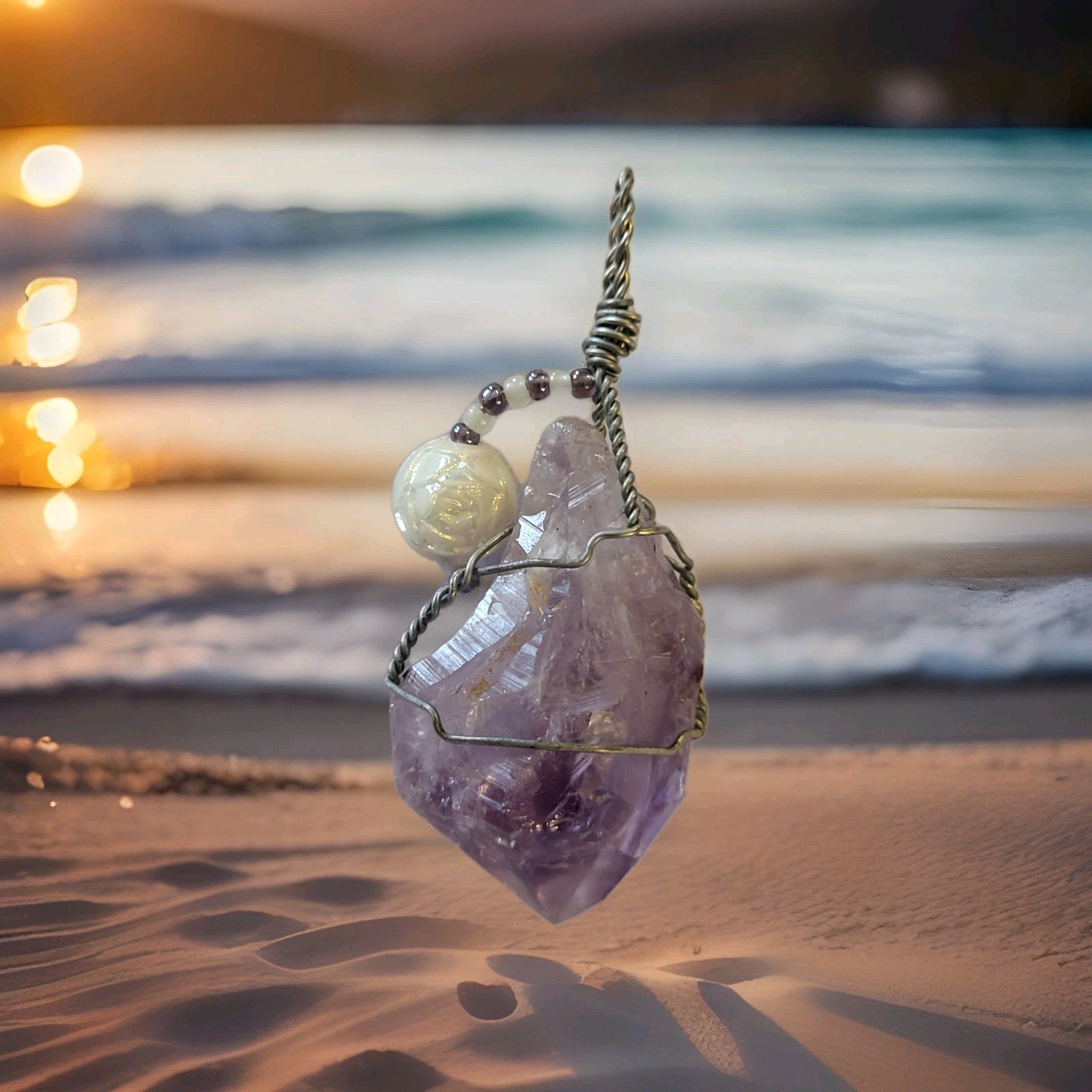 Jeweler’s Dream! Rough Cut Amethyst Crystal (10.71g) Pendant (Only) Preloved