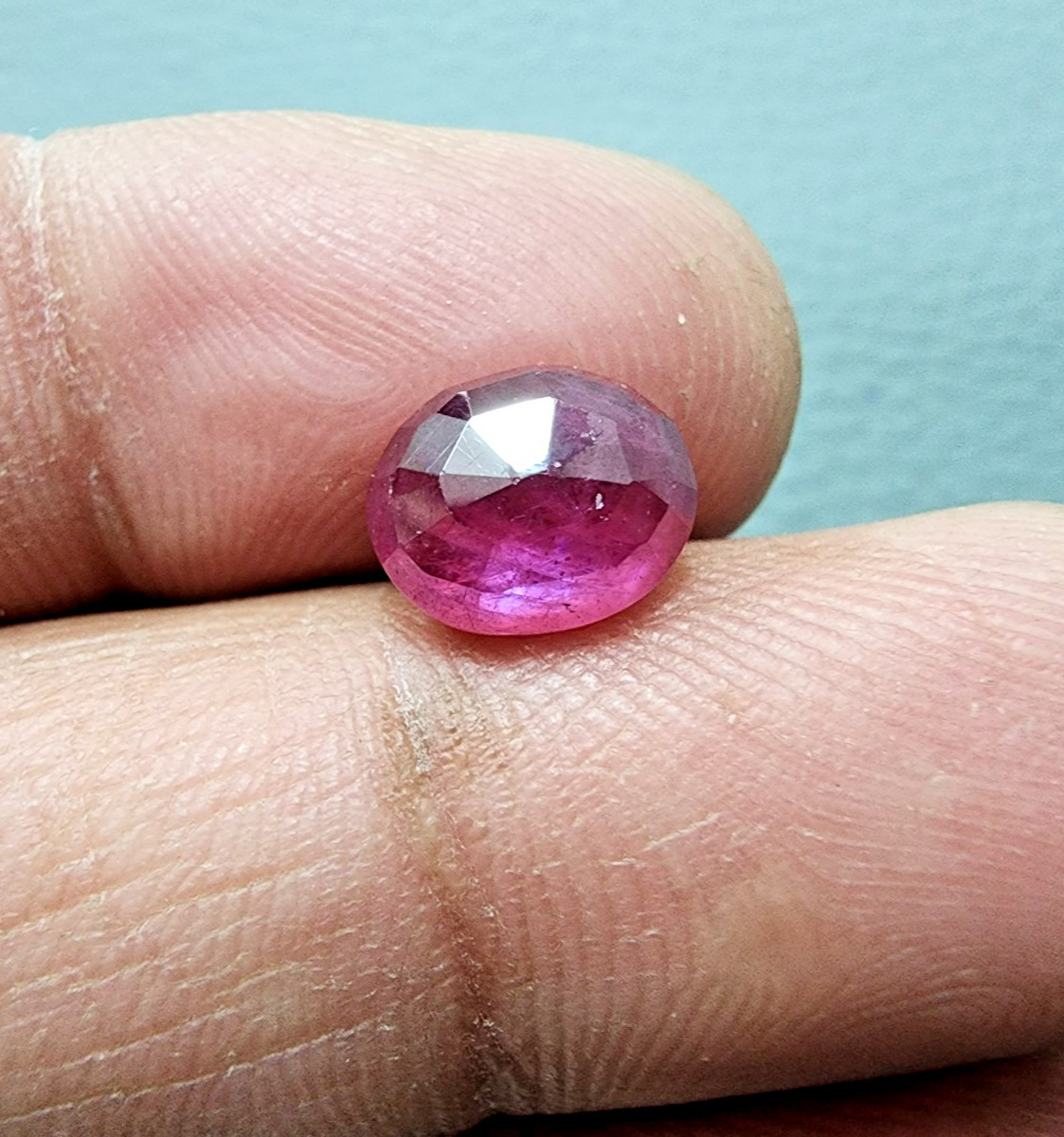 Gorgeous Red Ruby Faceted Oval Cut 4.15Ct Loose Gemstone Jewelry Making For Ring