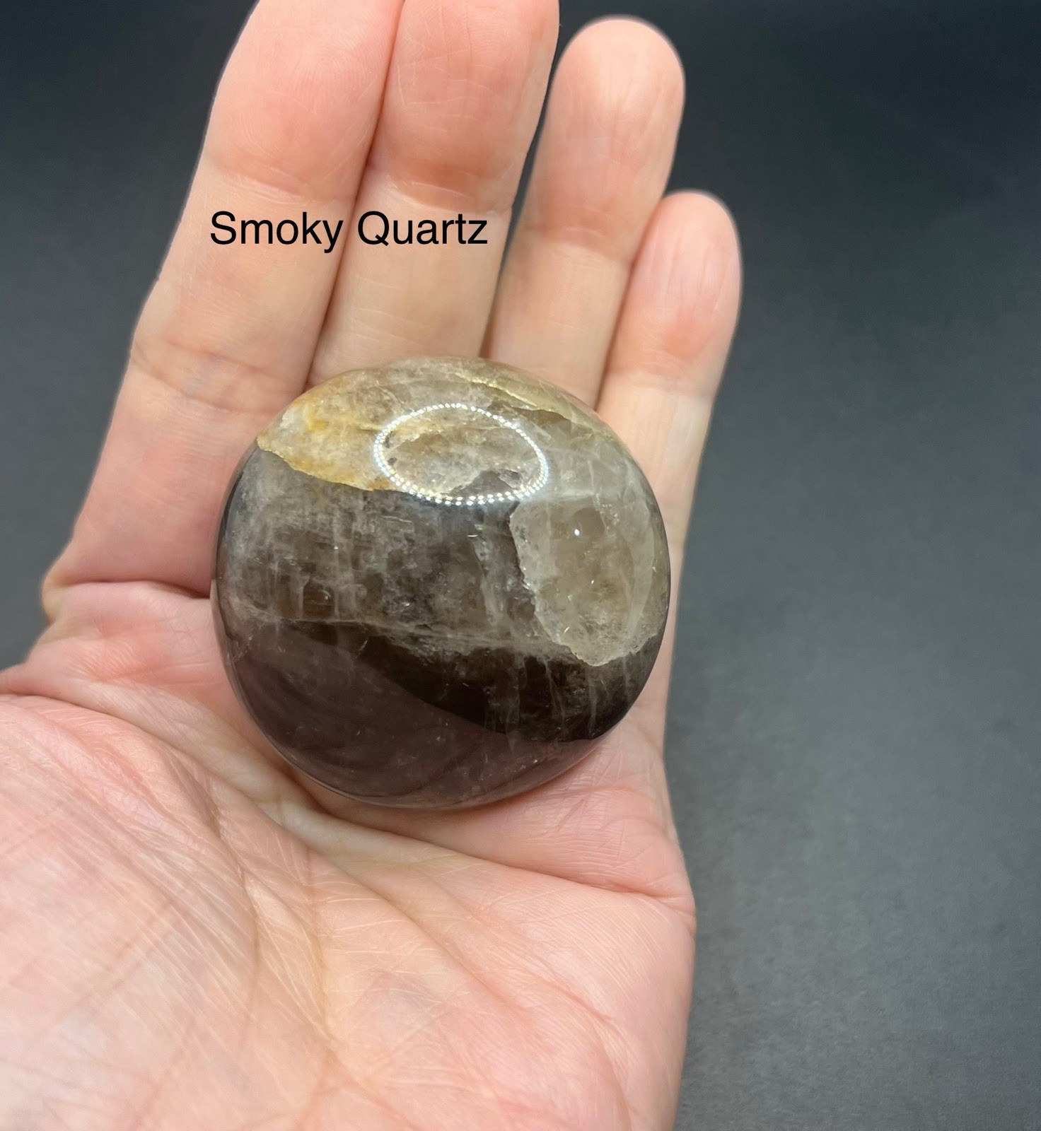 Smoky Quartz Genuine Palm Stone 94g BEAUTIFUL