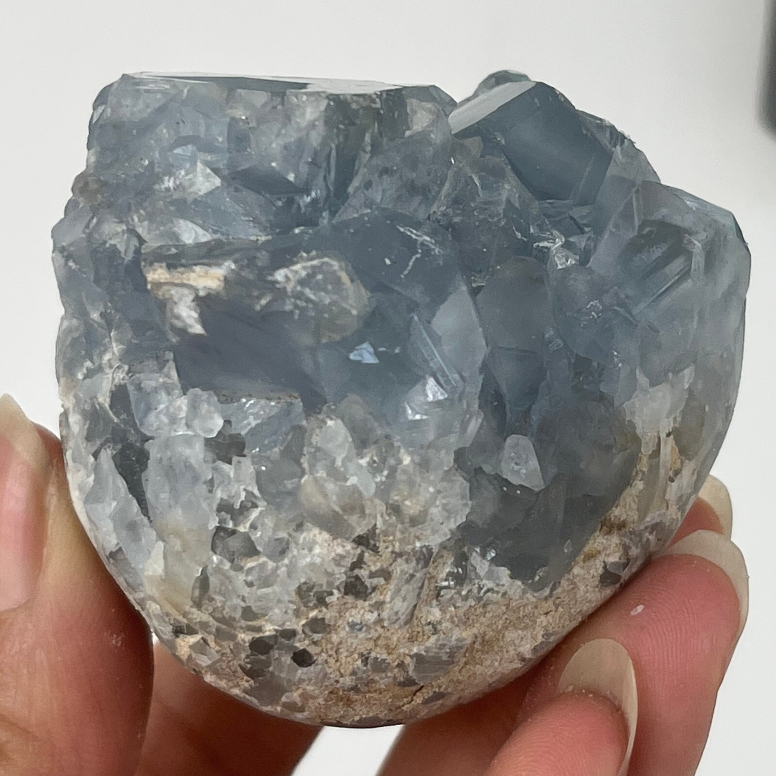 290g Natural Blue Celestite Crystal Geode Cave Mineral Specimen HEALING A54