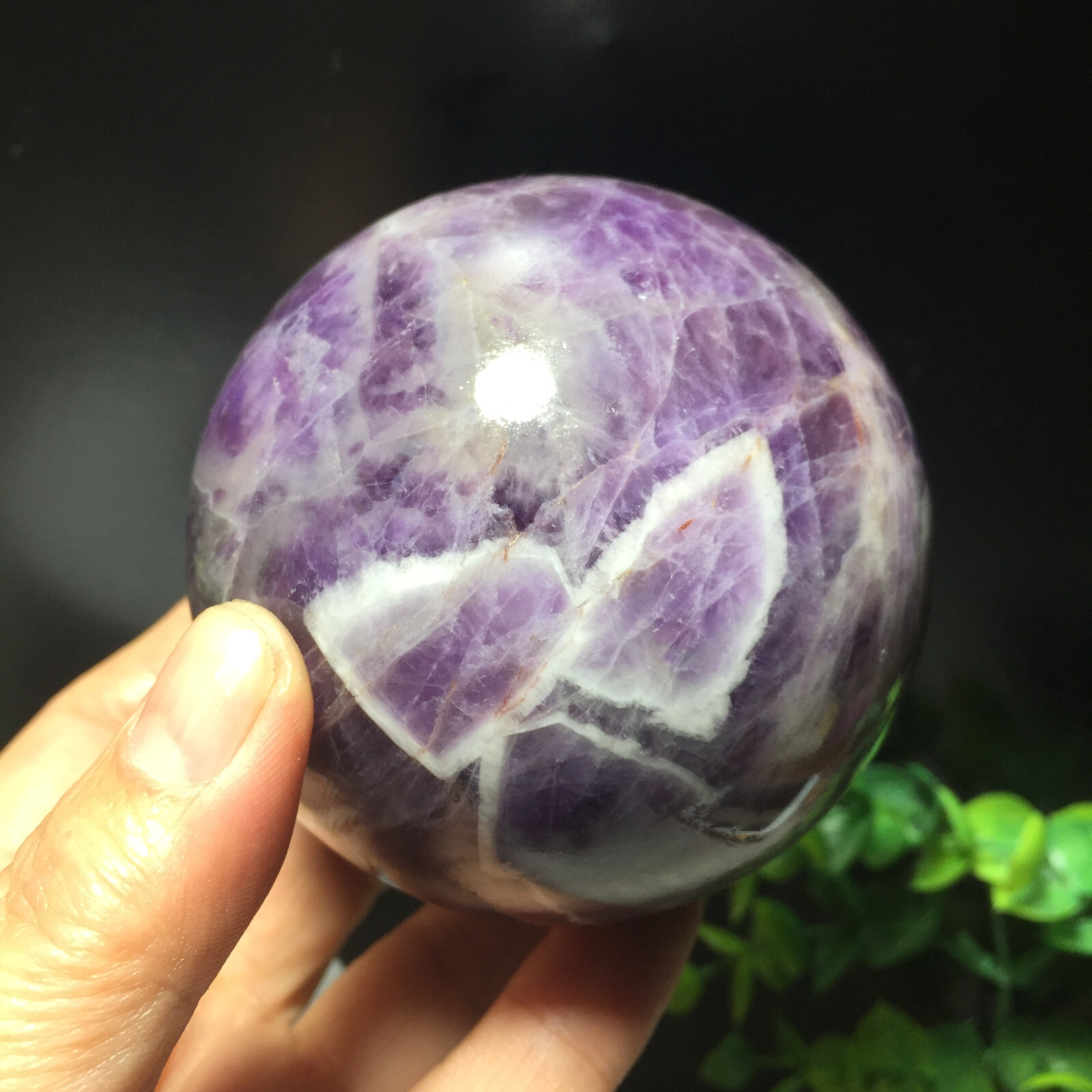 556g 73mm Natural Dreamy Amethyst ball quartz crystal sphere healing 214
