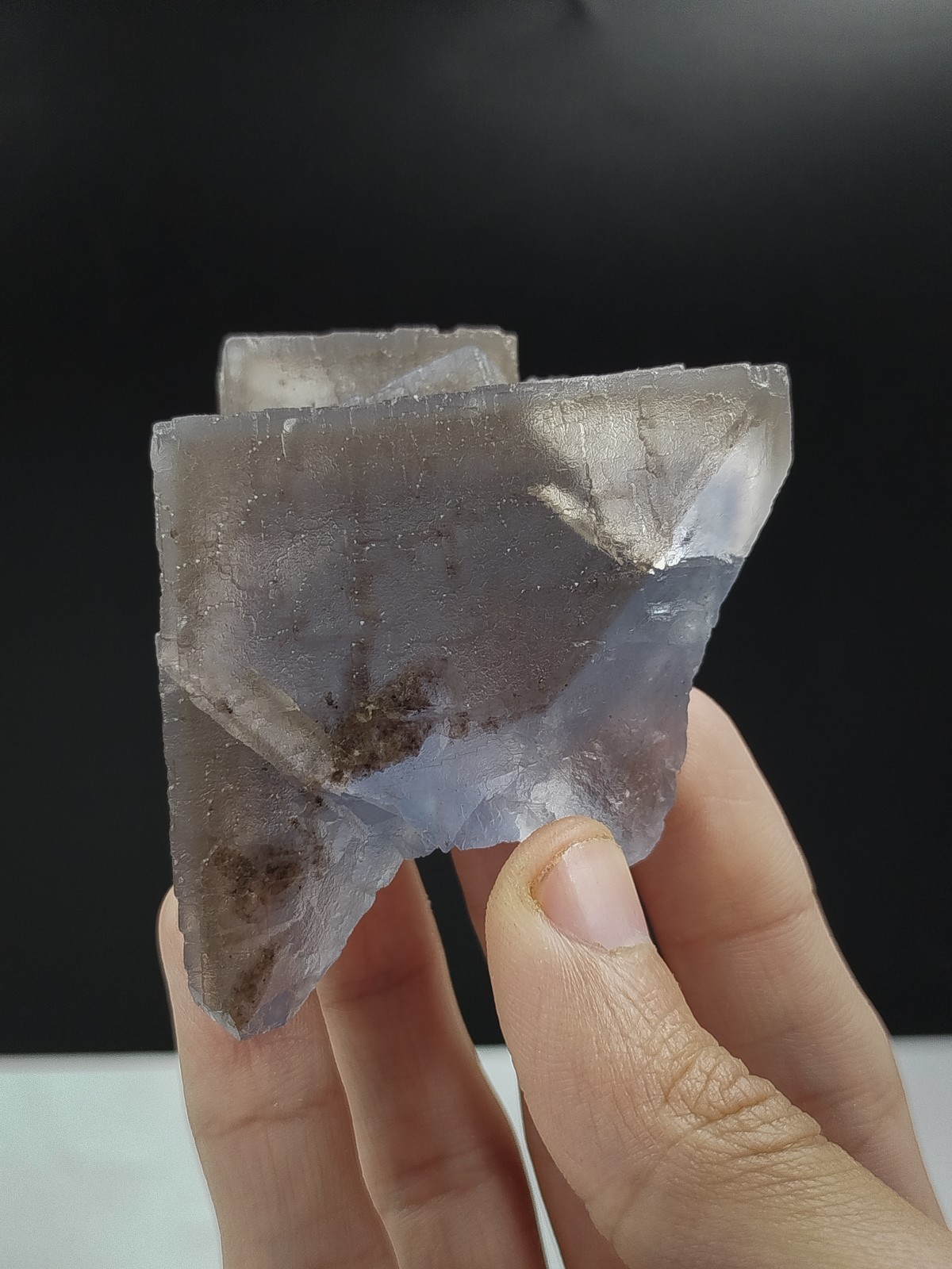 230g Natural Cubic Blue Phantom Fluorite Crystal Mineral Specimen