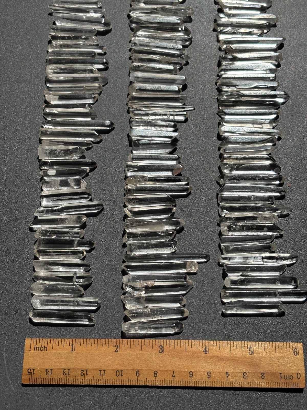100pcs Bulk Thin Lemurian Polished Clear Quartz Crystal Points Wand Specimens