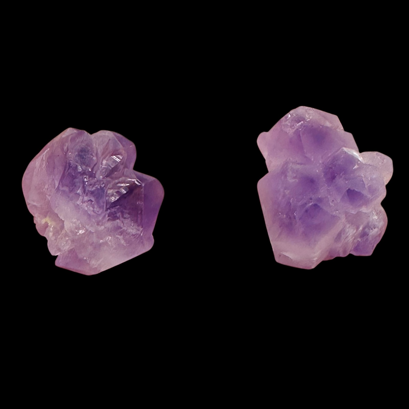 Amethyst Natural Crystals Bead Parcel| 21x19x14 and 21x19x13mm| Purple| 2 Beads|