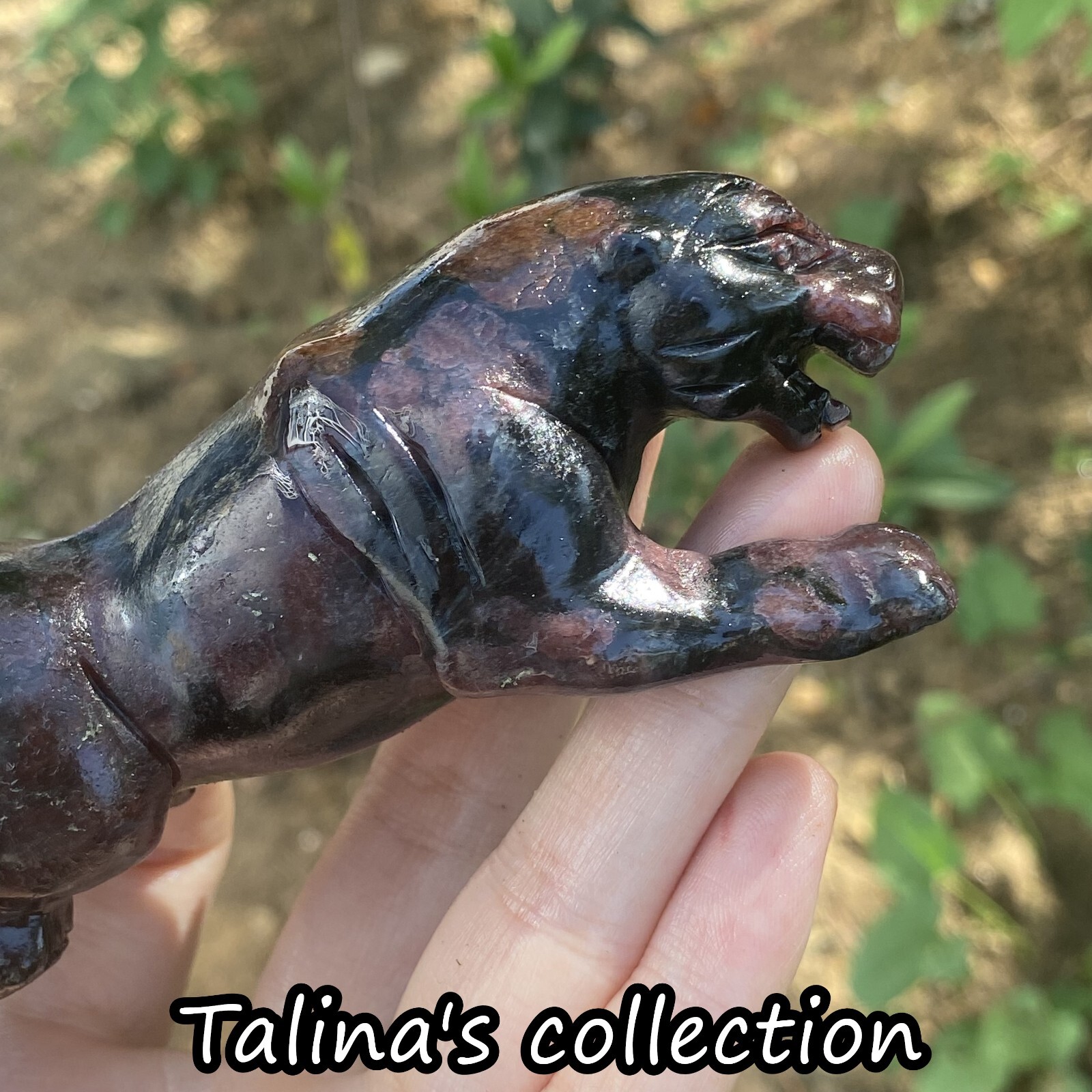 1pc Natural garnet leopard hand carving skull Quartz crystal reki healing