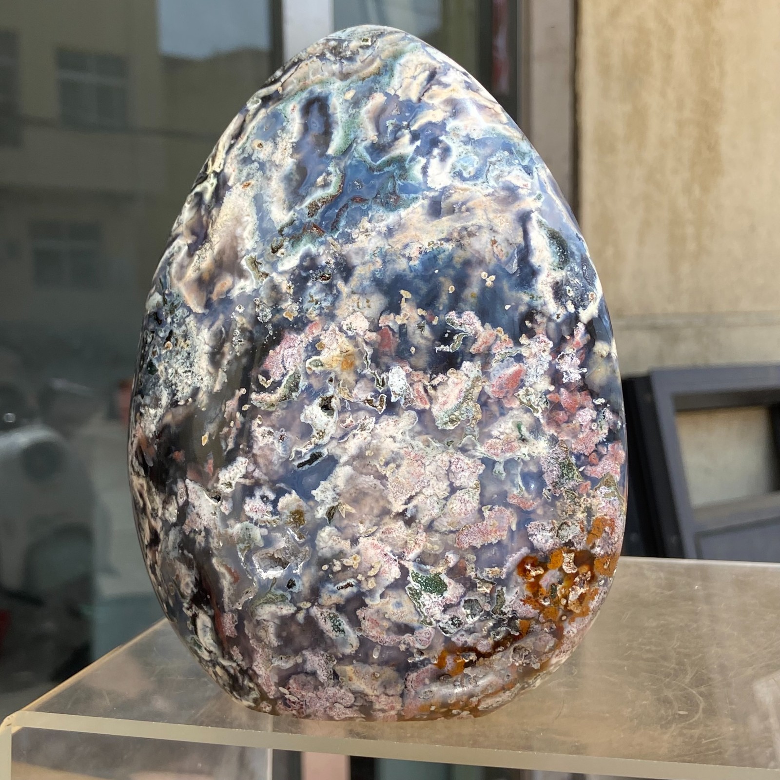3.17LB Natural Colourful Ocean Jasper Crystal Display Specimen Healing