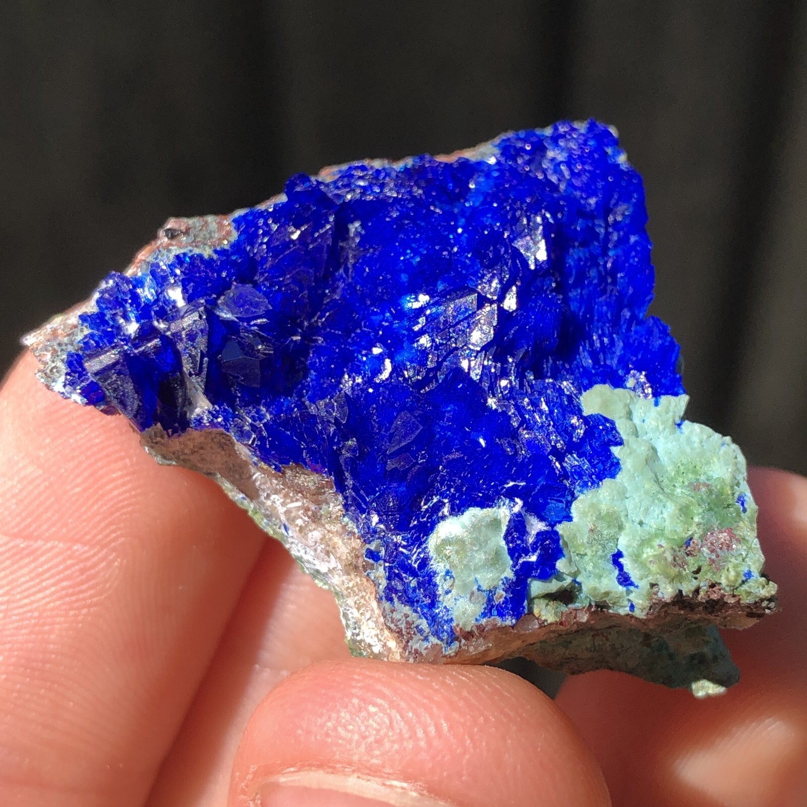 3.5cm Linarite Crystals with Chrysocolla from Grand Reef Mine, Arizona, USA