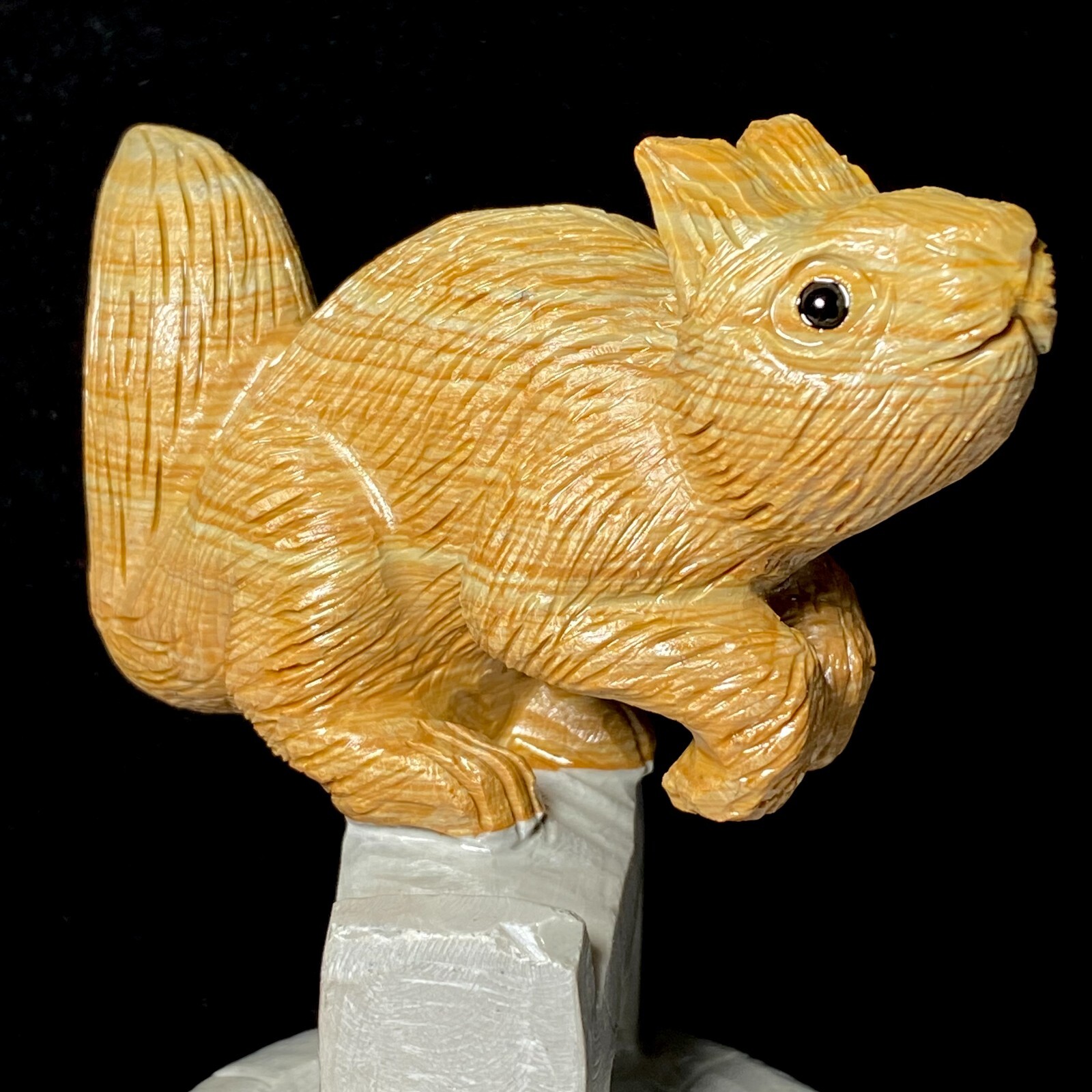 Natural Crystal Quartz Mineral Specimen Songhua Stone Handcarved Squirrel Gift
