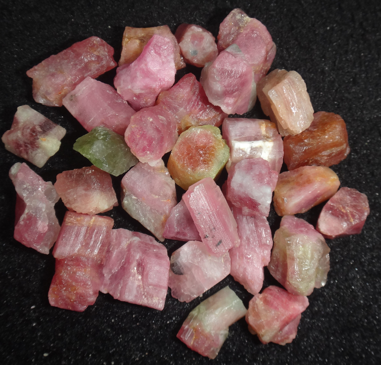30pcs 50g Natural Watermelon Pretty Pink And Green Tourmaline Roug