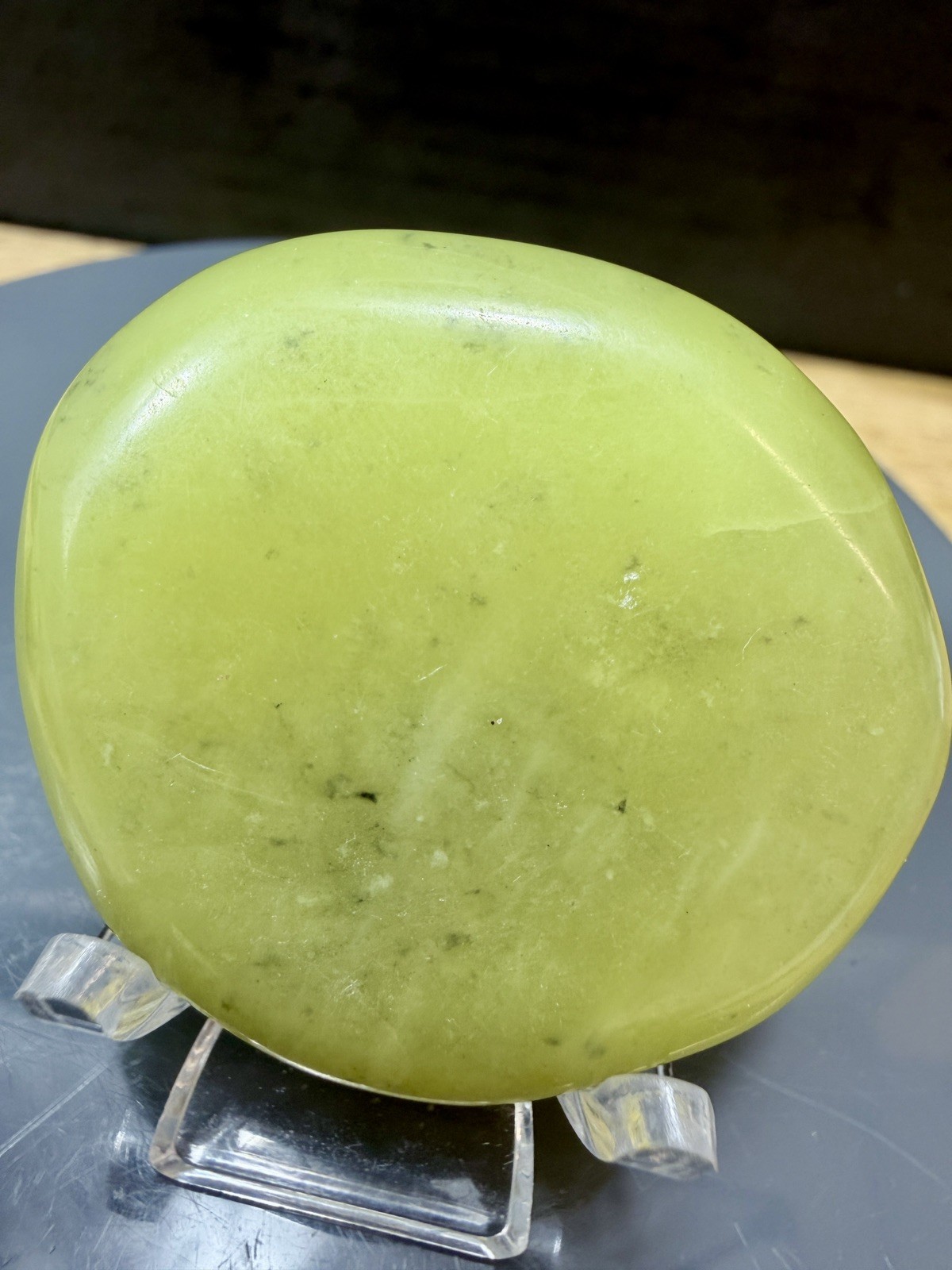 Crystal Lemon Jade Palm Stone Flat Healing Spiritual Collect yellow pocket 25g 4