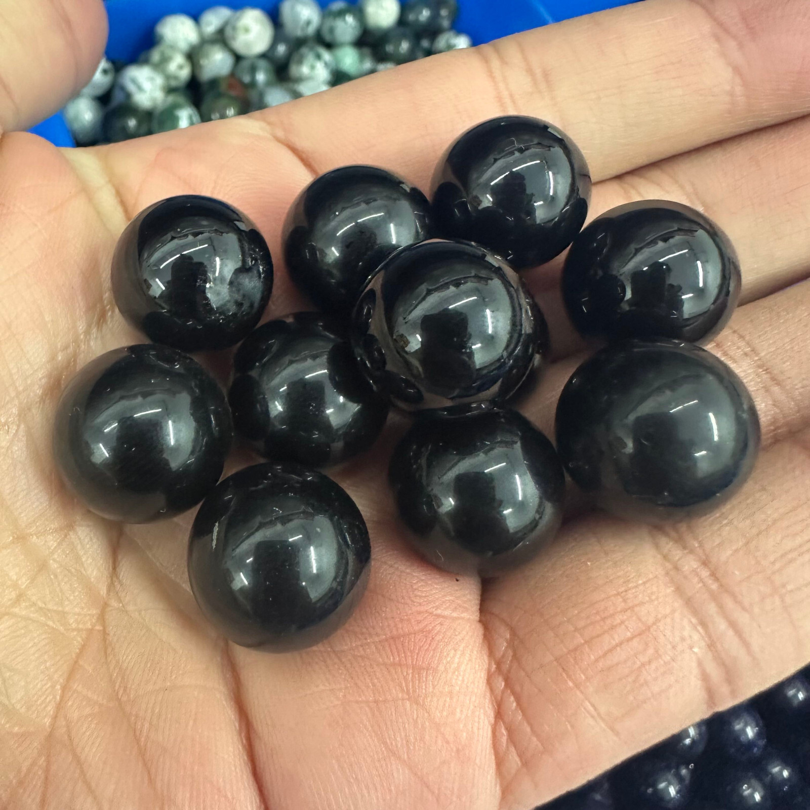 10PC Wholesale Natural Obsidian Ball Quartz Crystal Sphere Energy Healing Stone