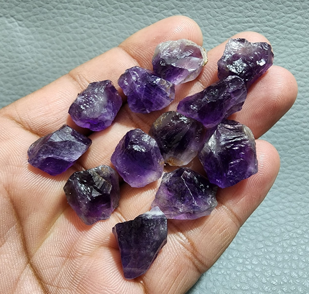 12 Pcs Excellent Purple Amethyst Rough Gemstone Raw Size 18-20 MM Crystal Rough