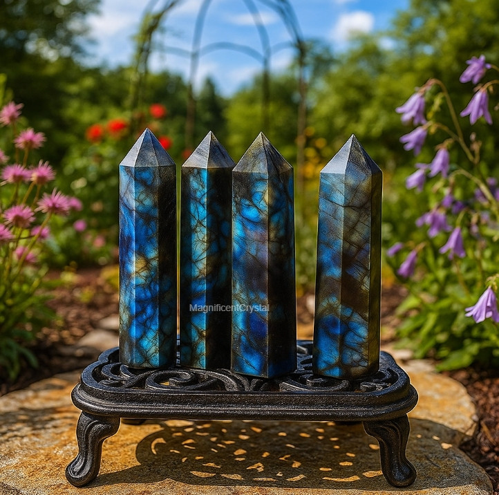 1PCLabradorite Tower Point Mineral Specimen Healing Crystal Stone Art Collection