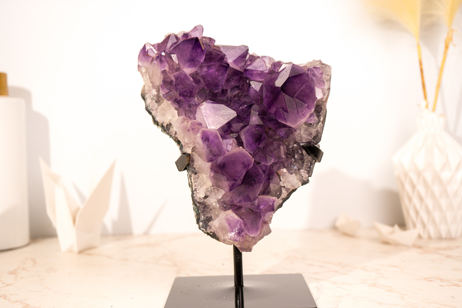 AAA-Grade Purple Amethyst Cluster with Large Deep Purple Points 11 Lb