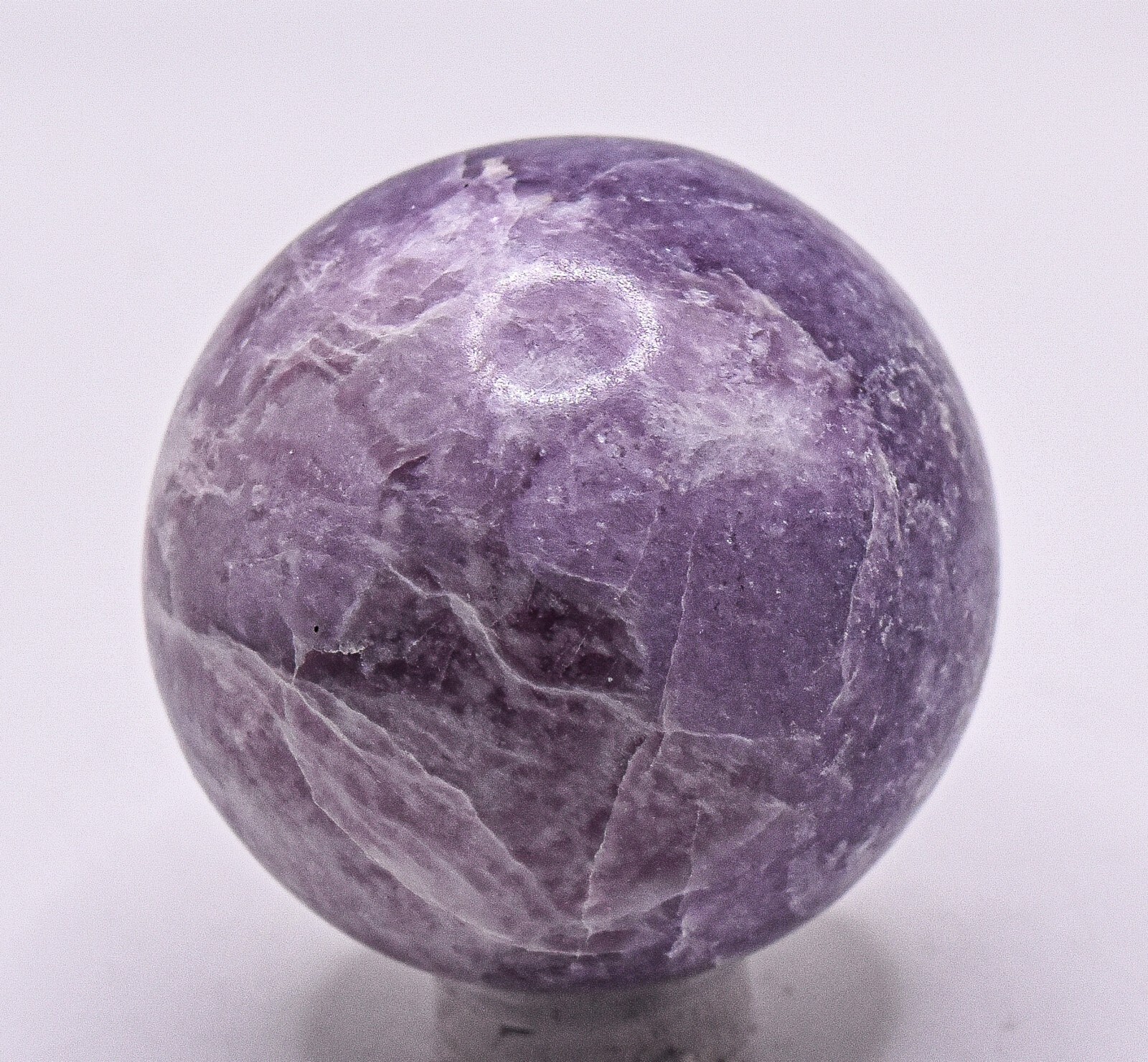 41mm Lilac Lepidolite Sphere Polished “Flower Sugilite” Gemstone Mineral Brazil