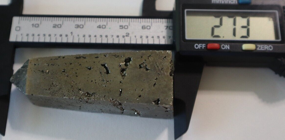 PYRITE POINT 2.73 INCHES TALL/ 101.4 GRAMS