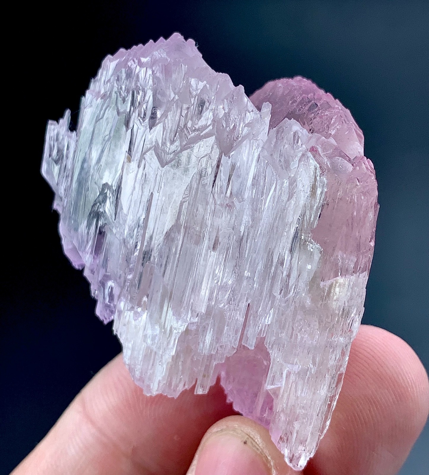 Natural Etched Pink Kunzite Crystal specimen from Afghanistan