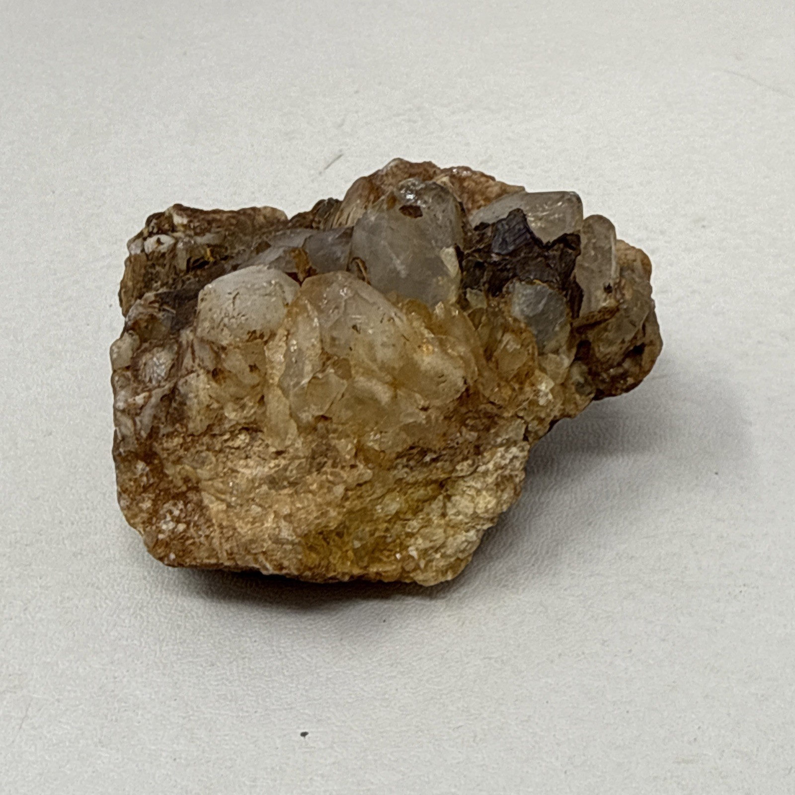 Natural Smoky Quartz Crystal Cluster on Matrix Mineral Specimen 164g 2.5”