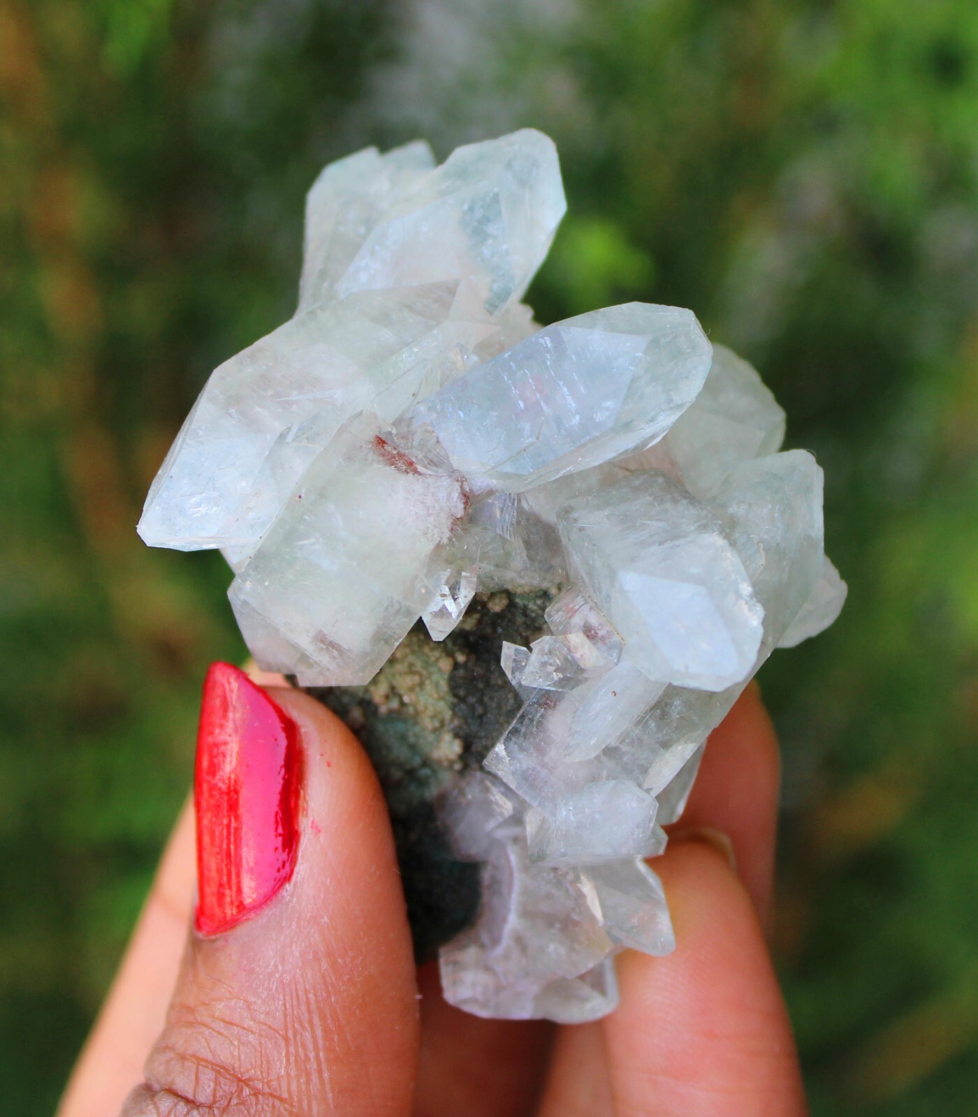 Pointed Green Apophyllite Crystals Minerals Specimen India