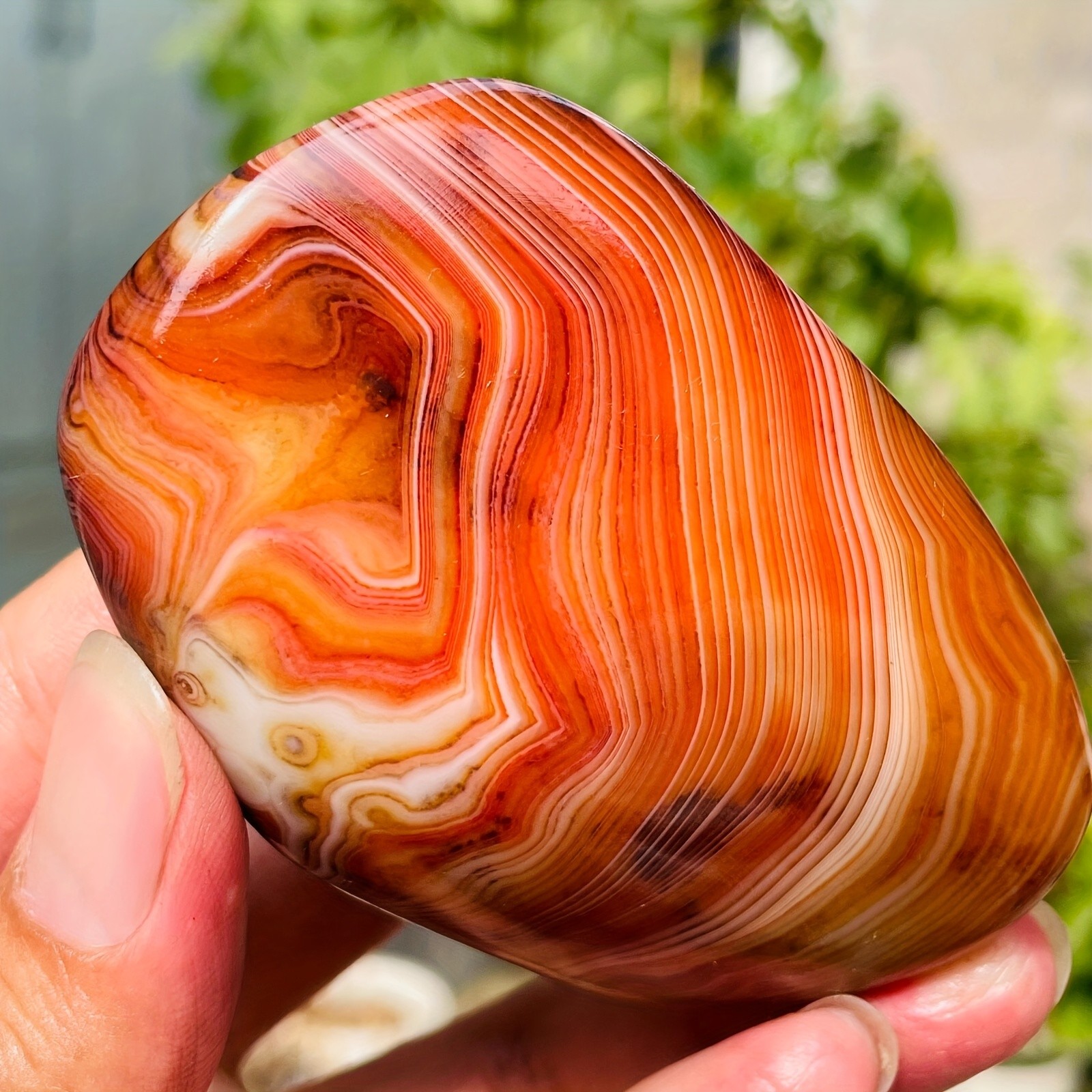 Black Red Sardonyx Agate Crystal Palm Stone Freeform Mineral Healing Decor Gift