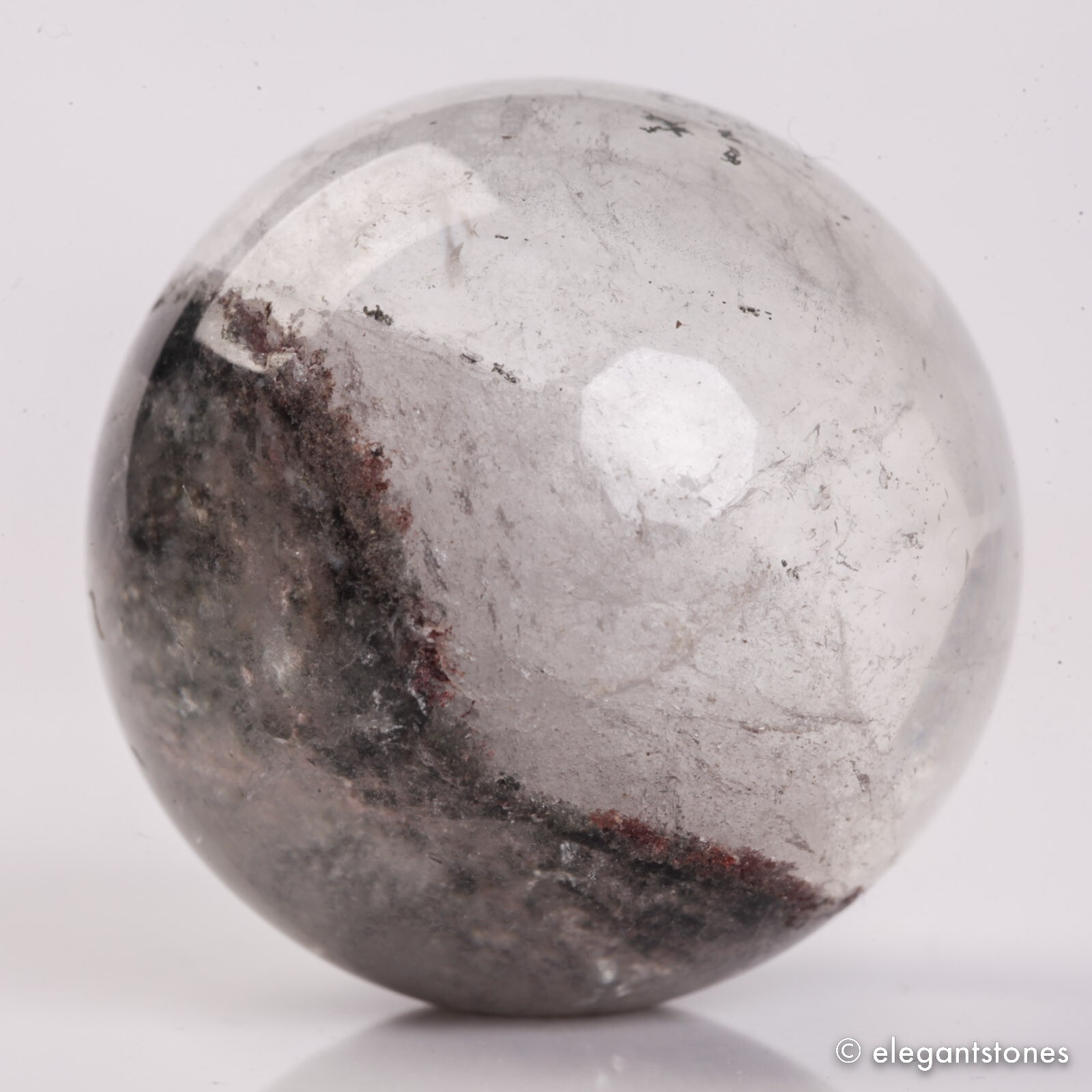 56g34mm Natural Garden/Phantom/Ghost/Lodolite Quartz Crystal Sphere Healing Ball