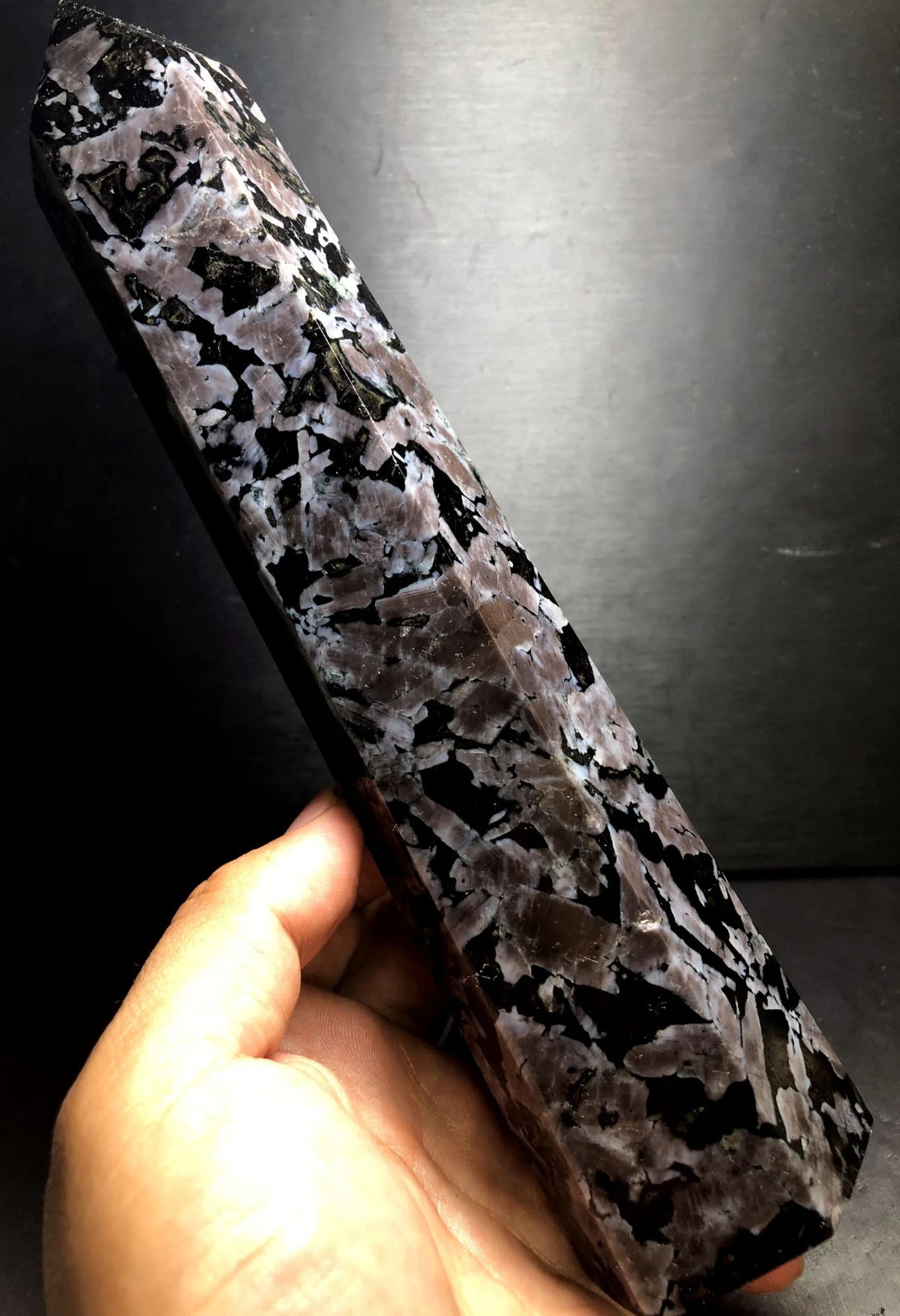 788g 230mm Indigo Gabbro Terminated Generator Mystic Merlinite Crystal Point