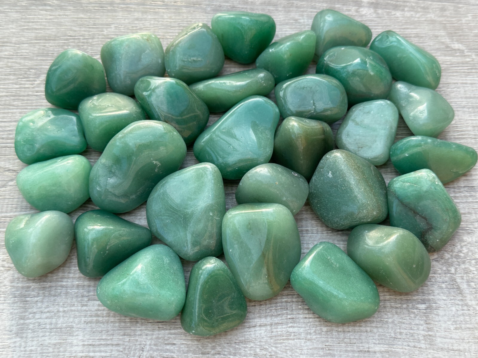 Grade A++ Green Aventurine Pebble, 1.25-2 Inches Large Tumbled Aventurine Green