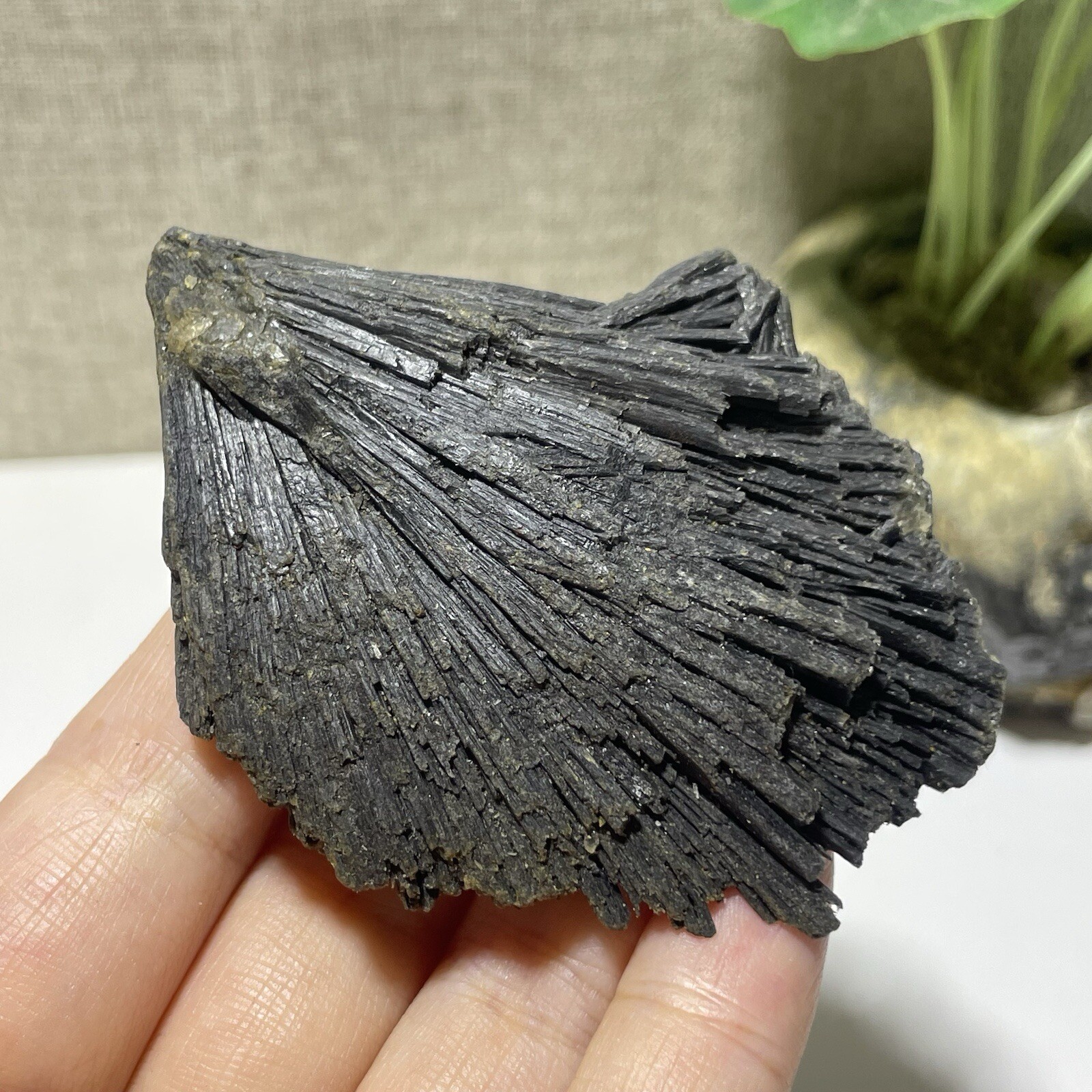 Natural Irregular natural black crystal cluster mineral specimen（dian qishi）71g