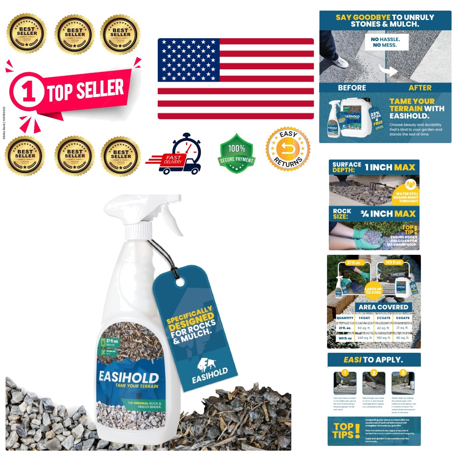 HandySpray 27oz Mulch Glue – Lasting Eco-Friendly Adhesive for Landscape Design