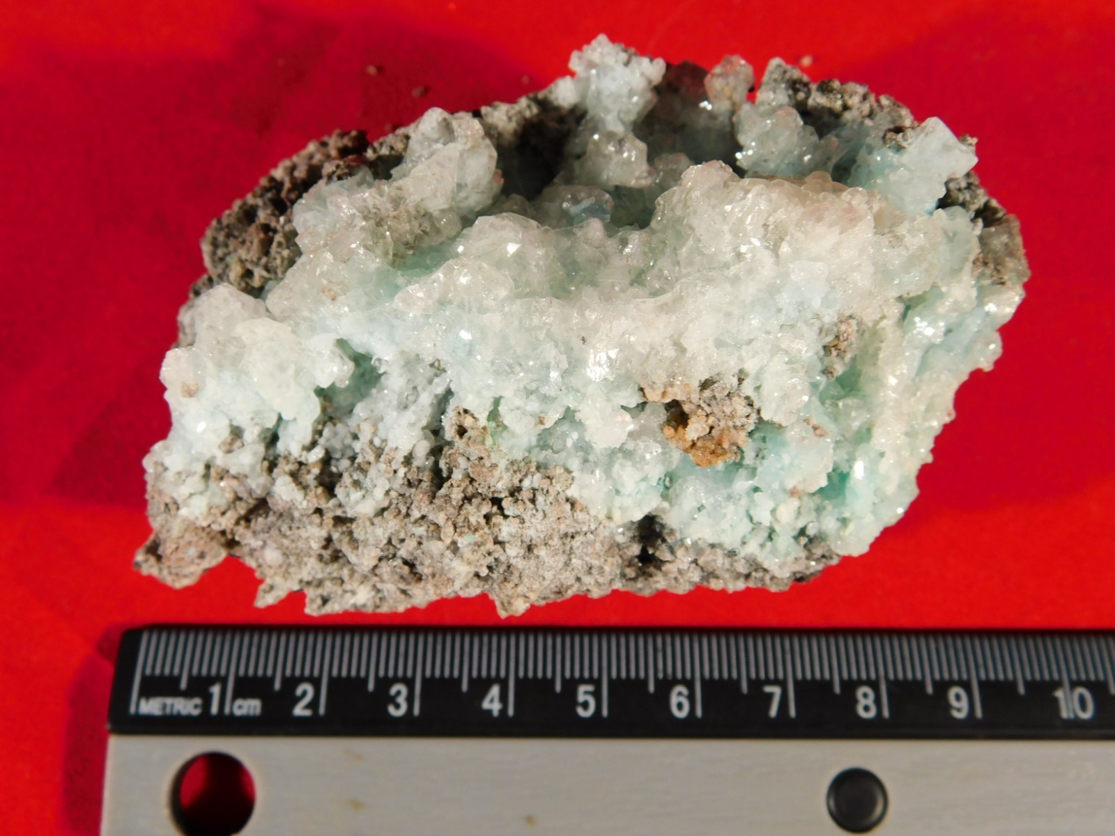 Light BLUE! CHRYSOCOLLA Cluster with Translucent Druzy Quartz Mexico 195gr