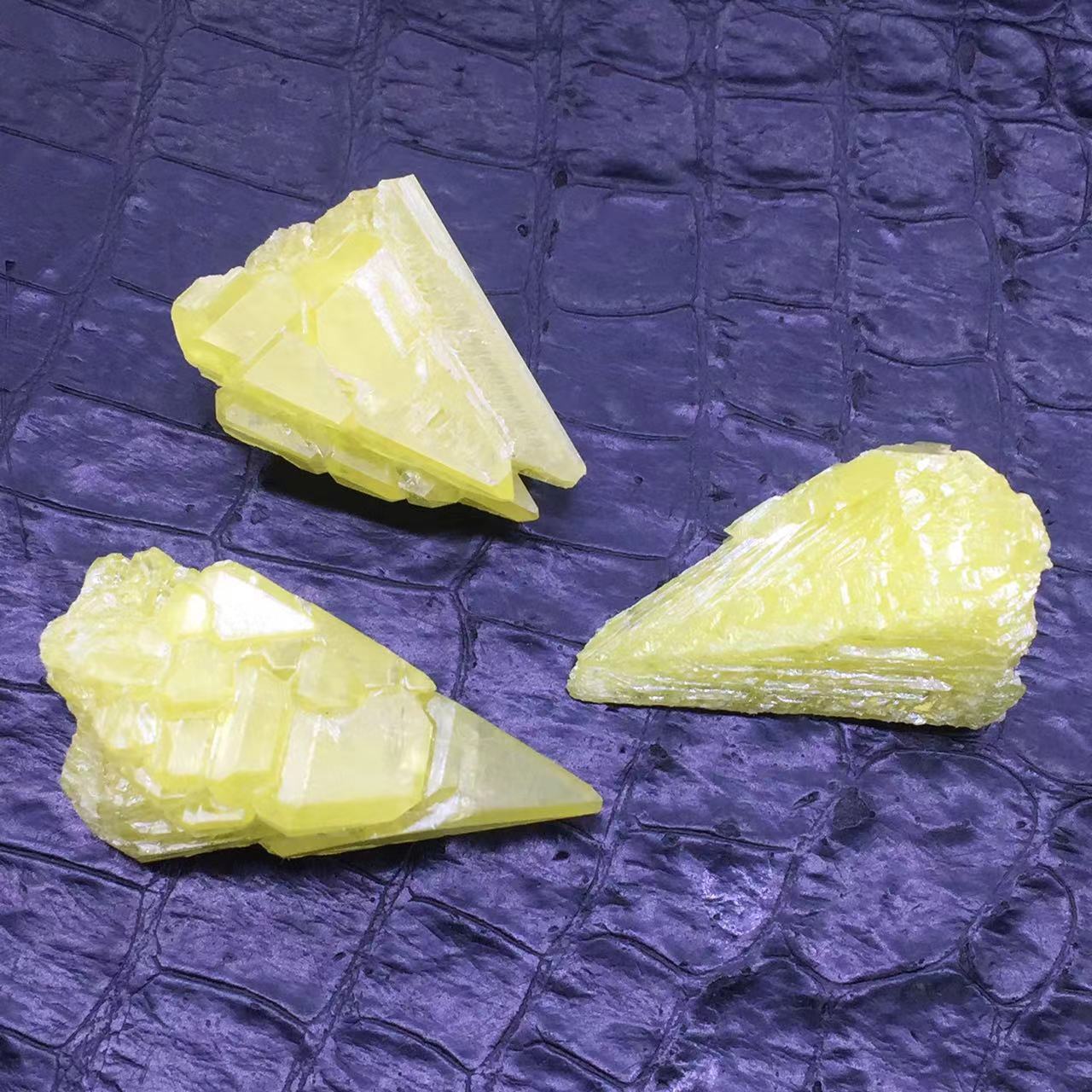 Natural Sulfur Sulphur Quartz Crystal Cluster Specimen Reiki Raw Gemstone 1Pc