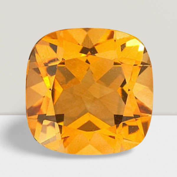 Citrine Cushion Cut Gemstone 3 Cts – 9 mm VVS Loose Gem