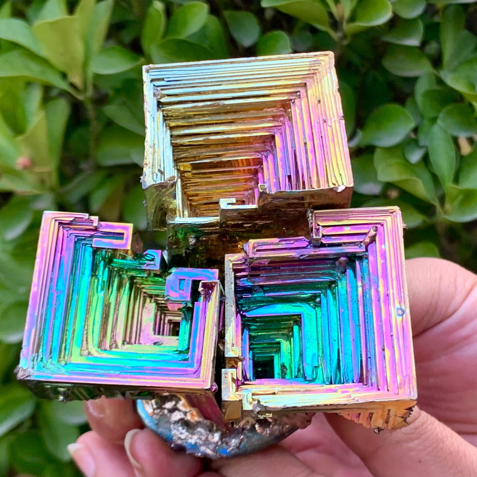 1.63LB ram Bismuth rainbow crystal elementBi gemstone Mineral specimen healing